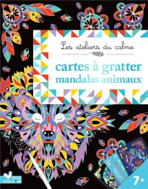 Les ateliers du calme ; cartes à gratter mandalas animaux