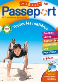Passeport : Toutes les matières ; Cahier de vacances ; De la 3e à la 2de