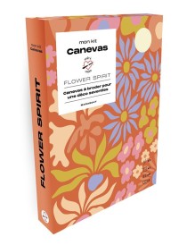 Mon kit canevas : flower spirit ; canevas à broder pour une déco seventies