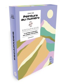 Mon kit peinture au numéro : escapades ; 3 cartes à peindre sur papier de qualité