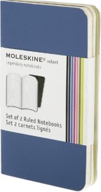 MOLESKINE Carnet volant ligne tres petit ft set 2 couv. souple bleu