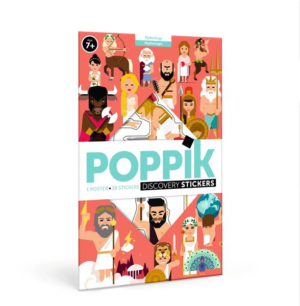 Poppik, poster : mythologie (1 poster + 38 stickers repositionnables)