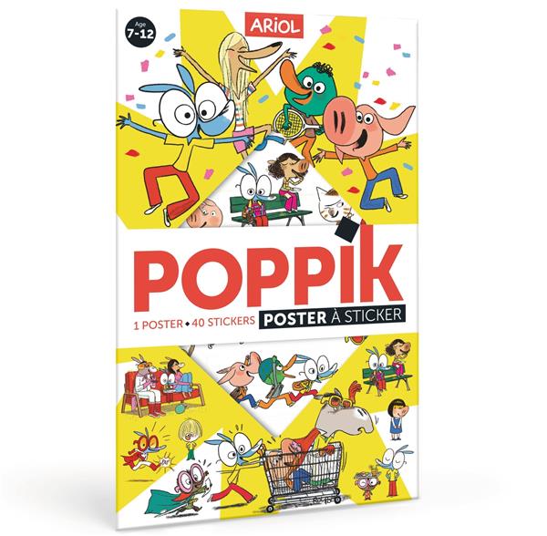 Poppik, poster : Ariol (1 poster + 45 stickers repositionnables)