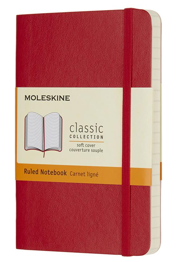 Carnet ligné poche souple scarlet
