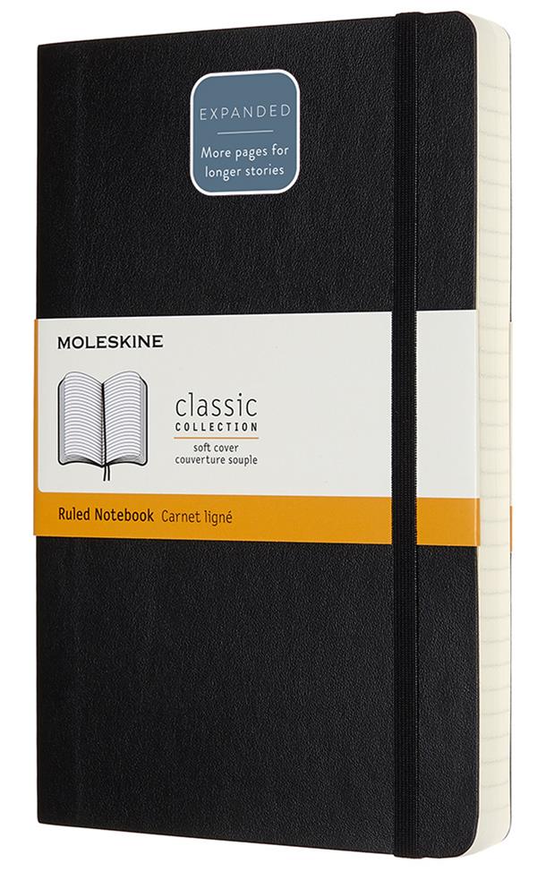 Carnet augmentés ligné grand format souple noir