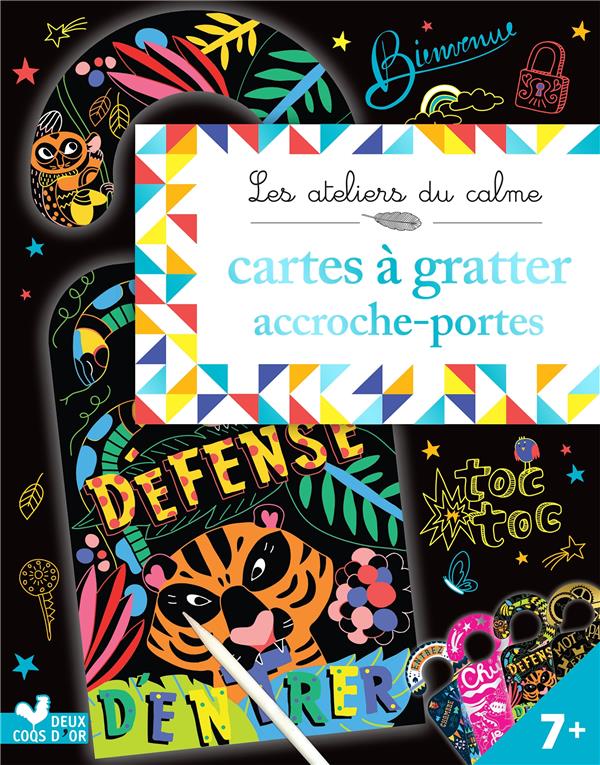 Les ateliers du calme ; accroche-portes à gratter ; pochette avec accessoires