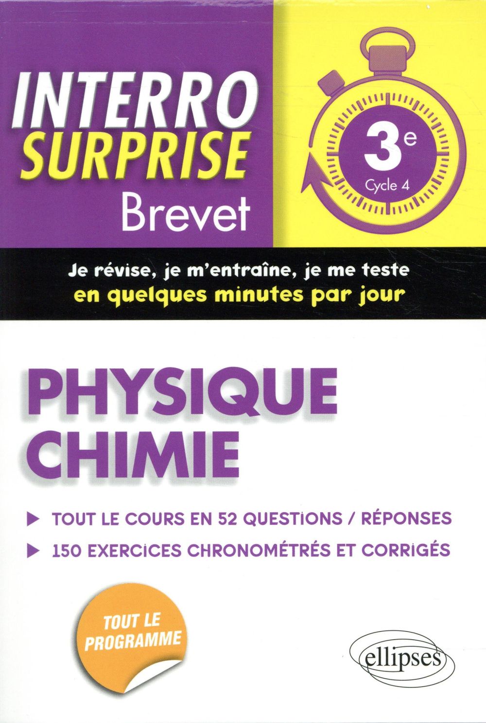 Interro surprise : physique-chimie ; brevet ; 3e