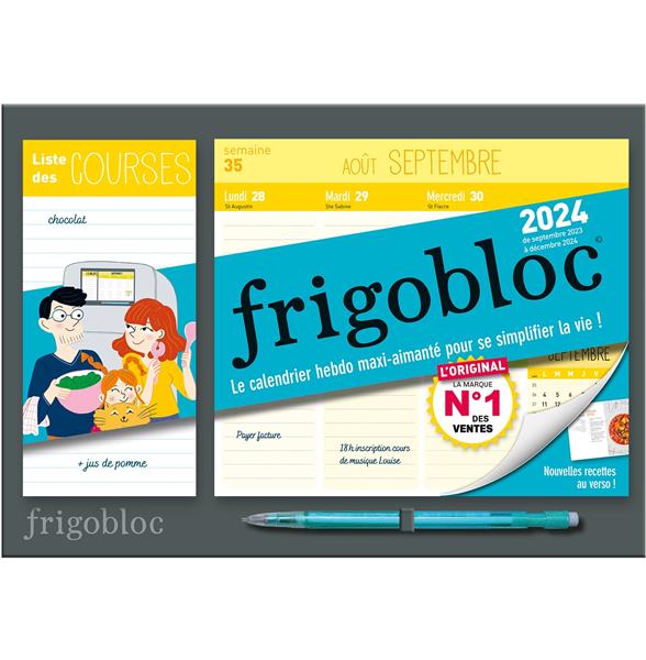 Mini frigobloc hebdomadaire : calendrier d'organisation familiale (édition 2024) (de septembre 2023 à décembre 2024)