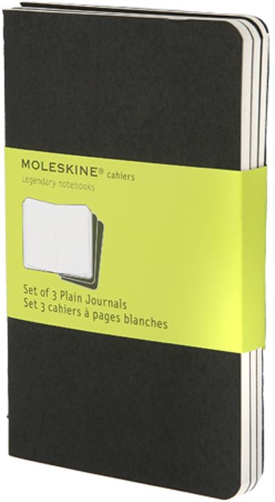 MOLESKINE Cahier blanc - format de poche - couverture souple en carton noire