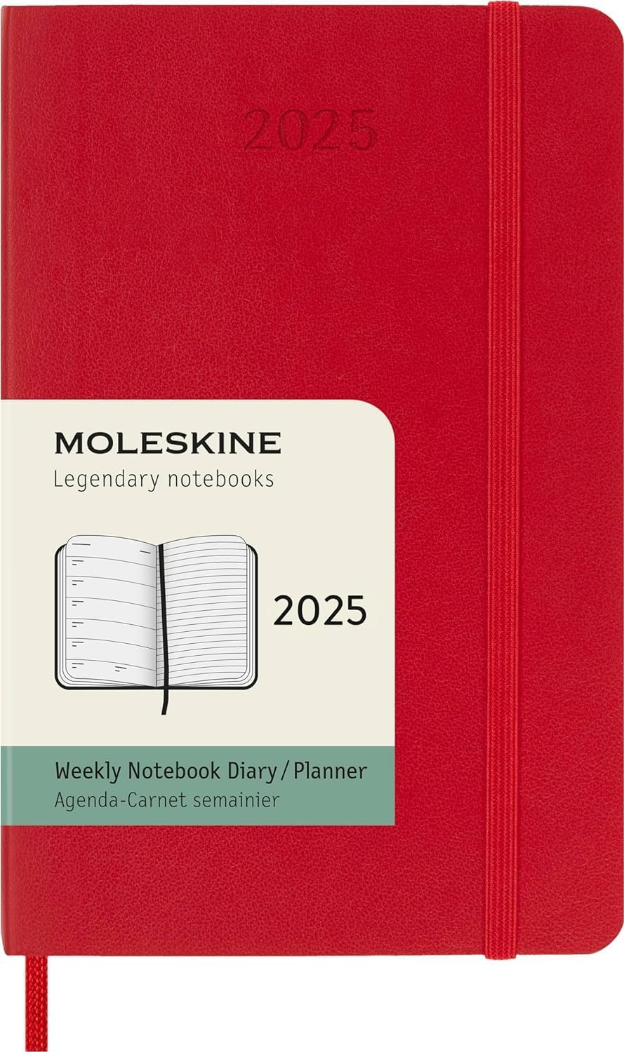 MOLESKINE Agenda 2025 semainier 12 M rouge couv souple