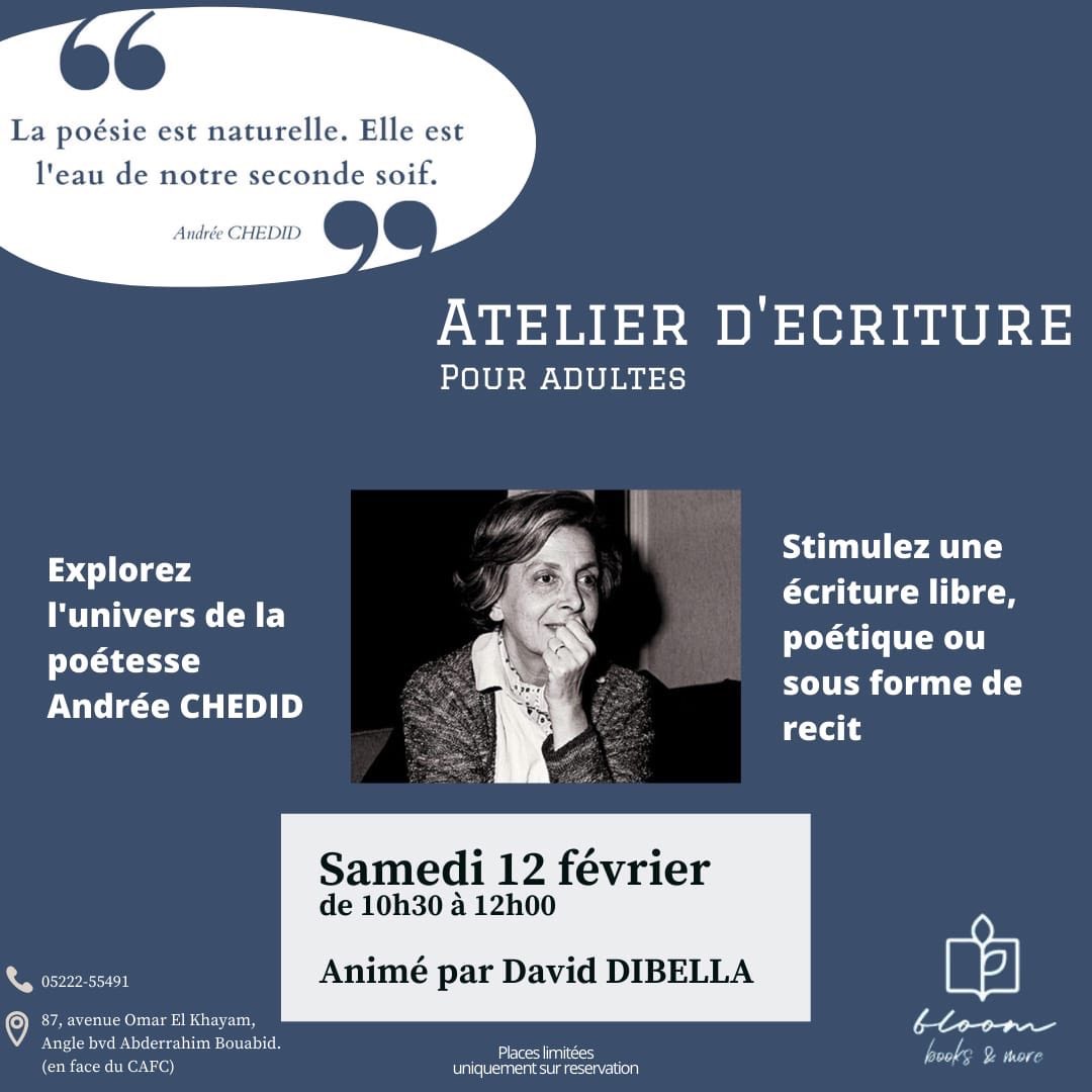 Atelier d'écriture autour de la poésie d'Andrée CHEDID